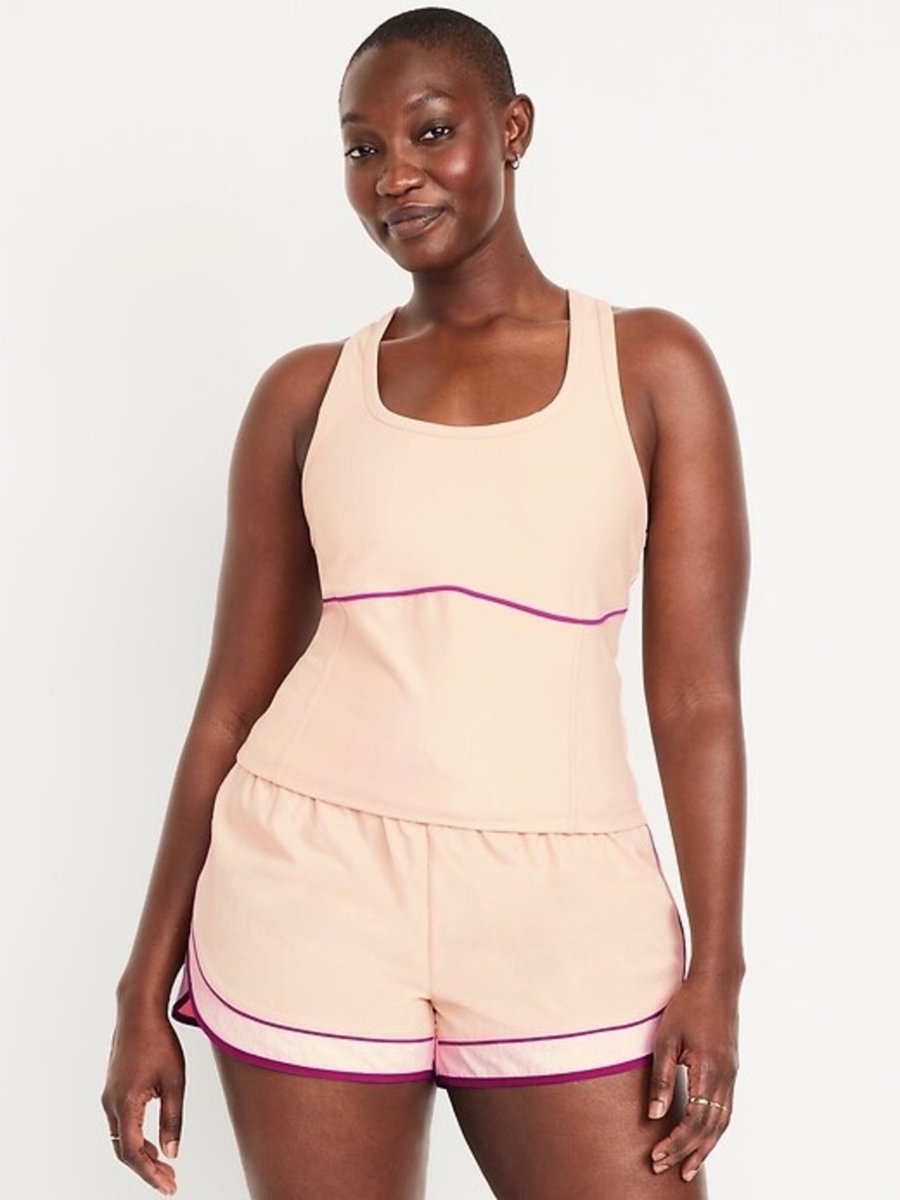 Old Navy PowerSoft Short Racerback Crystalline Cropped Shell Tank Top Size XXL
